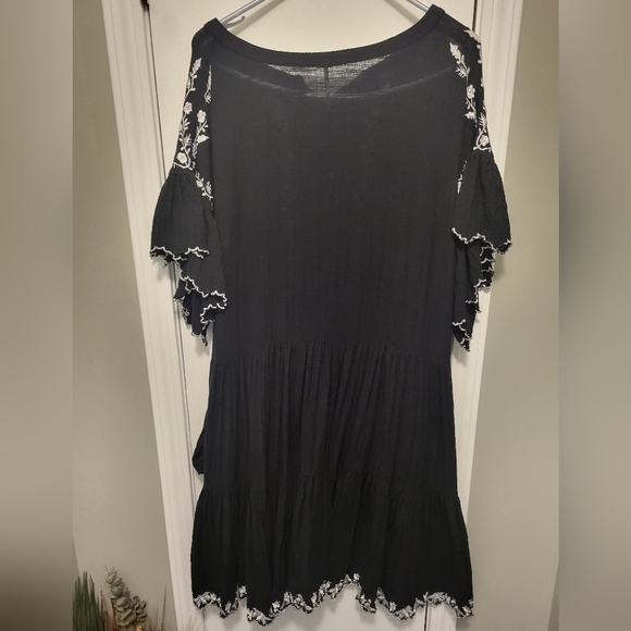 Free People Santiago Dress Boho Black & White Embroidered Size Large - Picture 12 of 16